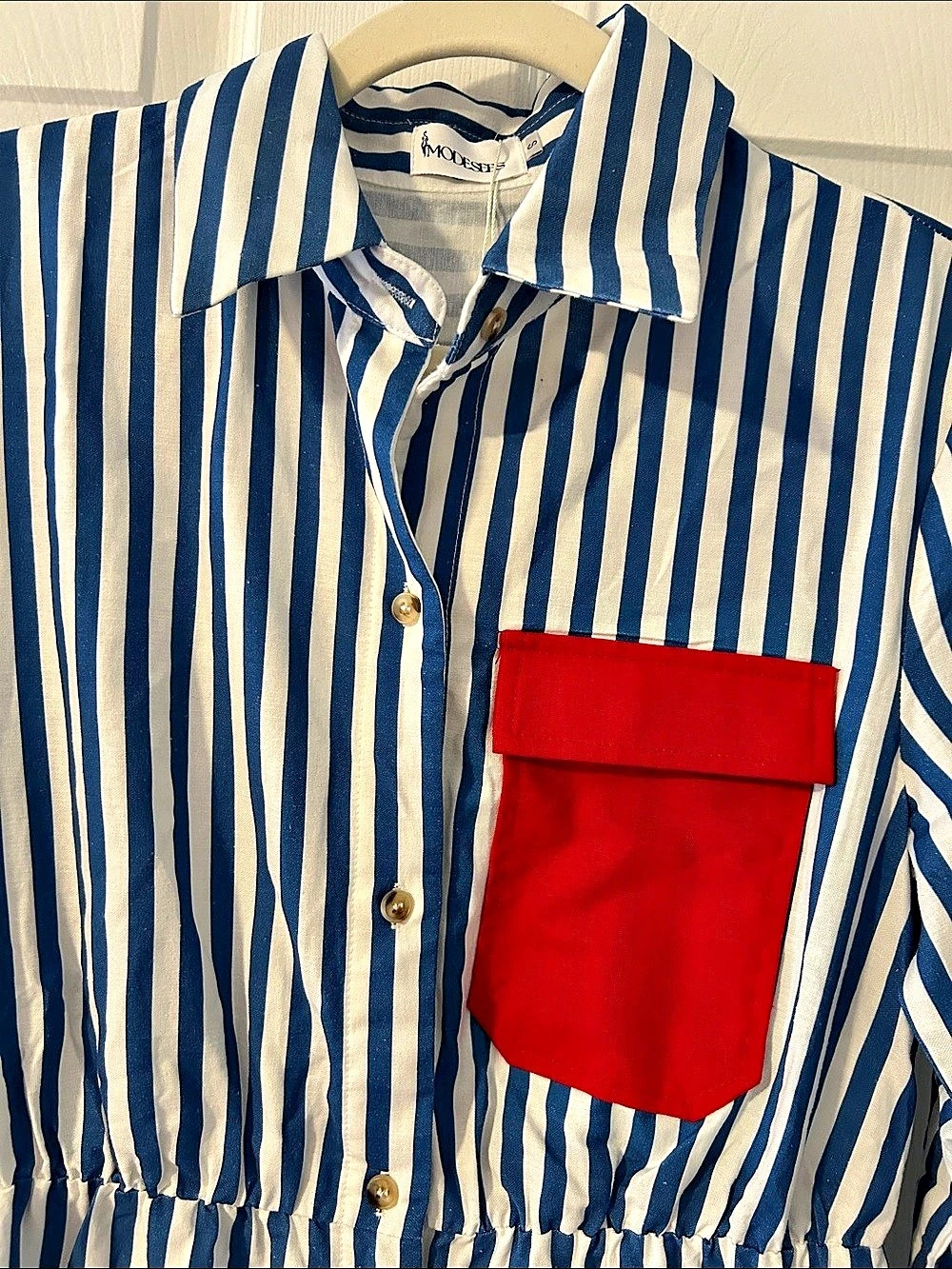 Striped Shirt Dress in Blue & White NWT